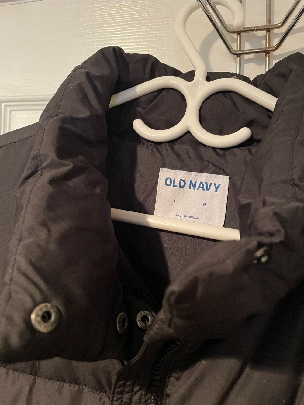 Old Navy Black Puffer Coat with High Collar - Picture 3 of 4